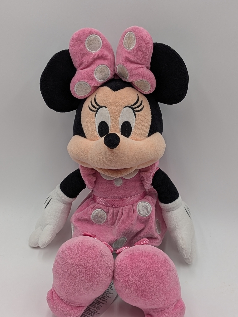Disney Junior Minnie Mickey Mouse Clubhouse Plush Polka Dot Dress Pink Bow